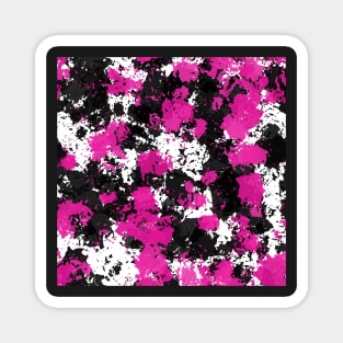 Black, Pink and White Splats Magnet