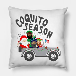 Puerto Rico Coquito Season Christmas Chinchorreo Santa & Three Kings Pillow