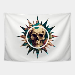 Floral Skull Sun Tapestry