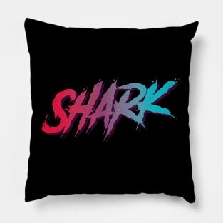 Shark Typographic Design Pillow