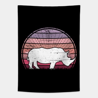 White Rhino Sunset Tapestry