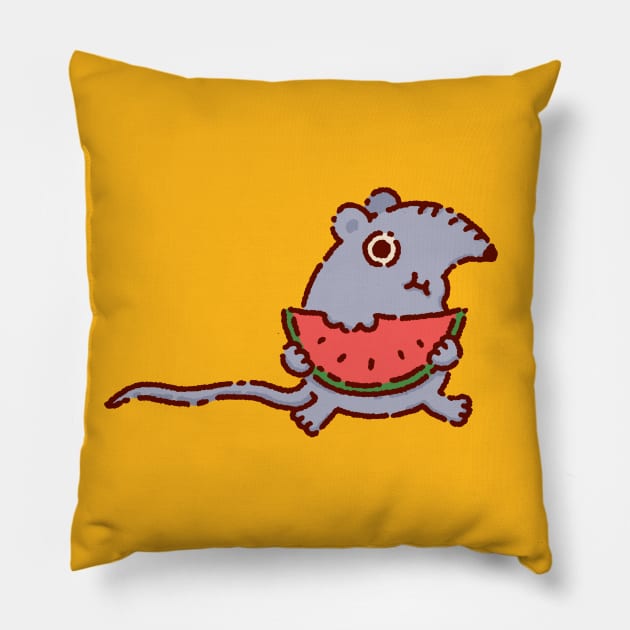 Rat with a watermelon Pillow by Tinyarts