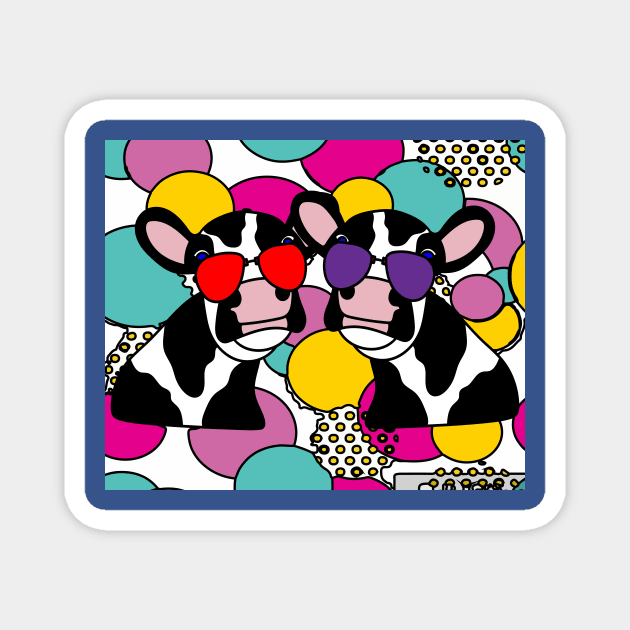 Funny Cow With Sunglasses Muh Magnet by flofin