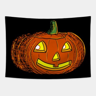 Halloween Jack O' Lantern with Dark Shadow Tapestry