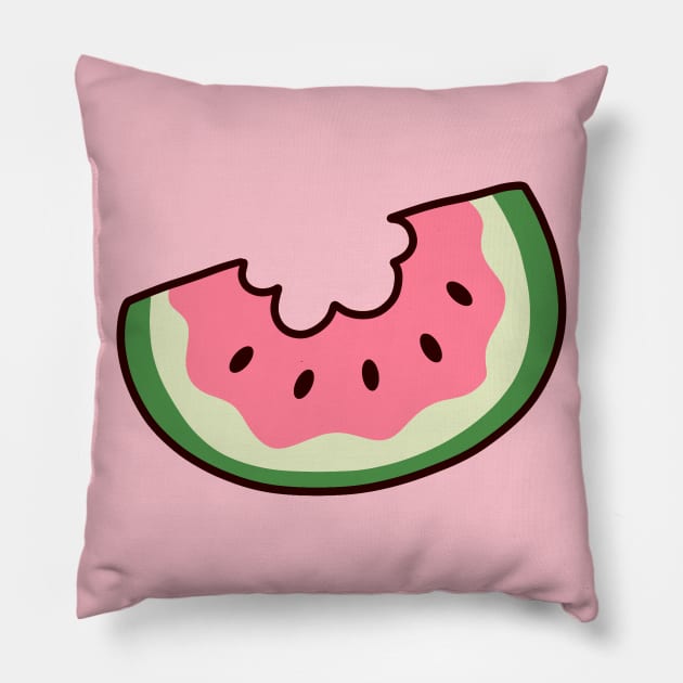 Bitten Watermelon Pillow by saradaboru