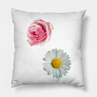 Rose & daisy Pillow