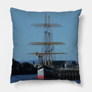 Scottish Photography Series (Vectorized) - Glenlee Ship Glasgow Pillow