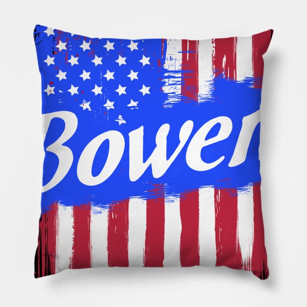 American Flag Bowen Family Gift For Men Women, Surname Last Name Pillow by darius2019