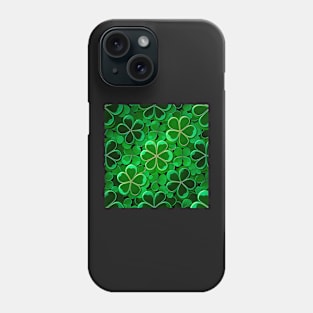 Saint Patrick's day shamrock shiny layered 3D floral pattern Phone Case