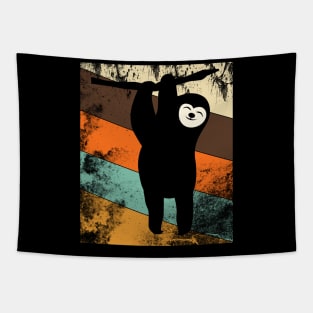 Retro Sloth Funny Tapestry