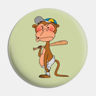 cool baseball monkey Pin