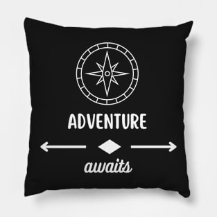 Adventure Awaits(Grey/White) Pillow