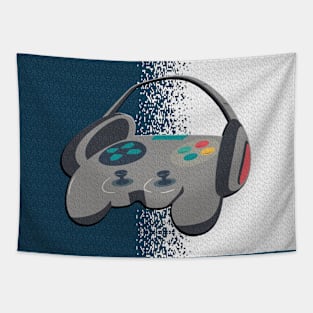 Cool gamer console controller with headphones Tapestry