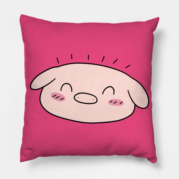 Happy Pig Face Pillow by saradaboru