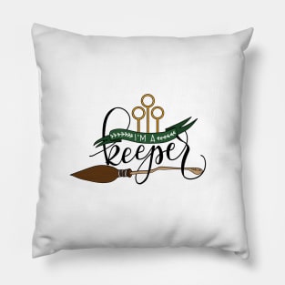 Black 'I'm A Keeper' Pun - Green Pillow