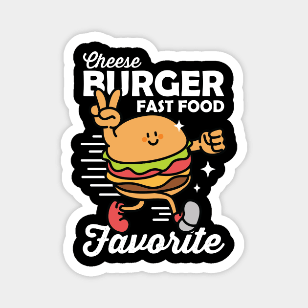 Cheese Burger Fast Food Favorite Magnet by nhatartist