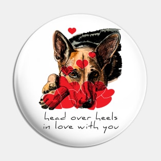 German shepherd fell in love Pin