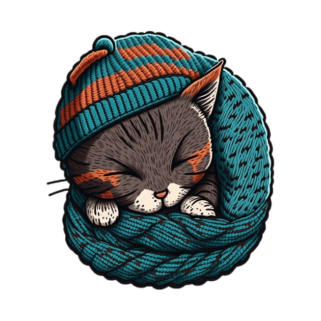 Cute Sleepy Little Kitty Cat Knitten Kitten by kiddo200
