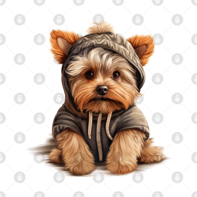 Winter Yorkshire Terrier Dog by Chromatic Fusion Studio