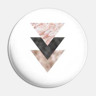 Textured marble and rose gold triangles Pin