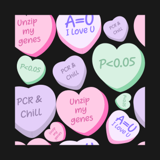 Cute Lovely Laboratory Hearts PCR and Chill Unzip my genes Sticker pack T-Shirt