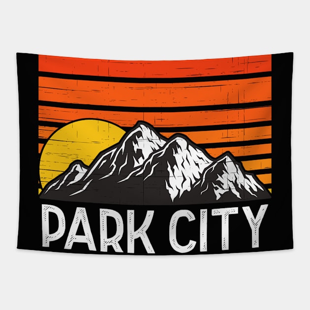 Retro Vintage Park City Utah Tapestry by JKFDesigns