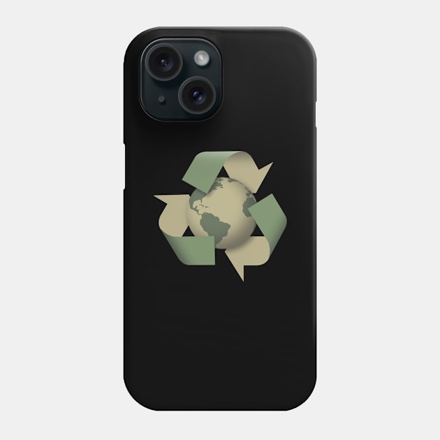 Recycle Symbol with Earth. Phone Case by Brartzy