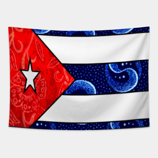 Vintage Cuban Flag Tapestry by artbyomega