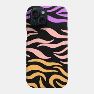 Violet Pink Gold Wavey pattern in Blck Phone Case