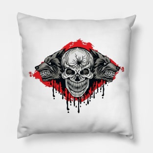 Gothic Skull Grunge: Vintage Design Pillow