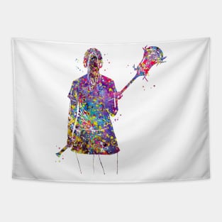 Lacrosse Player Girl Tapestry