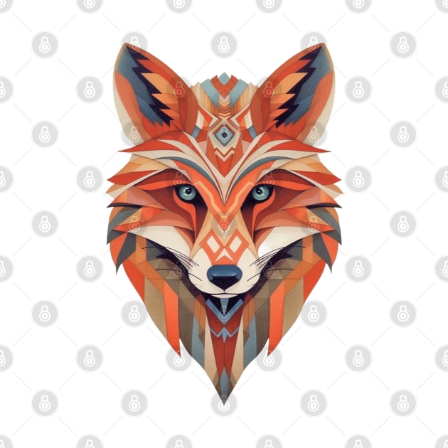 Spectrum Fox: Radiant Op Art Red Fox Design by Unboxed Mind of J.A.Y LLC 