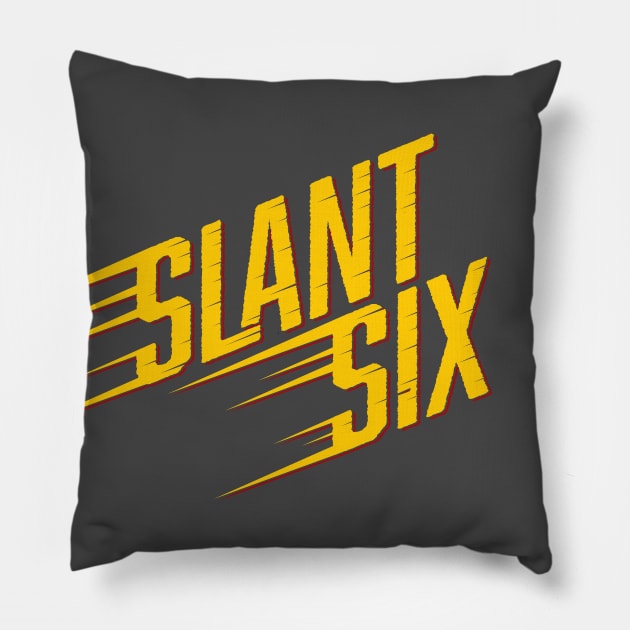 Slant Six - Vintage Pillow by jepegdesign