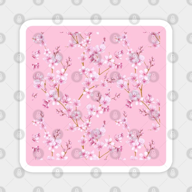 Pink sakura blossom romantic cherry flower Magnet by CherryIdeas