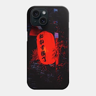 Red Japanese Traditional Lantern Glitch Art Phone Case