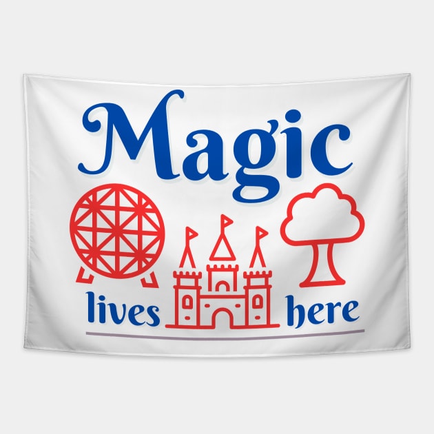 Disney World Magic Lives Here Tapestry by Merch by Seconds to Go