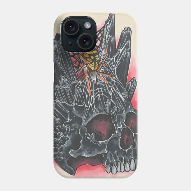 Black Crystal Skull Phone Case by NinjaSquirell