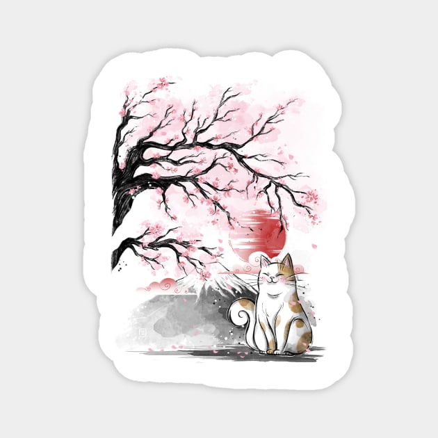 Sakura cat Magnet by Daisyart_lab