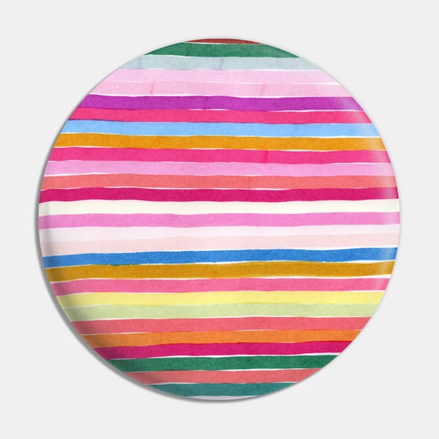 Colorful Horizontal Stripes Pin by craftydesigns