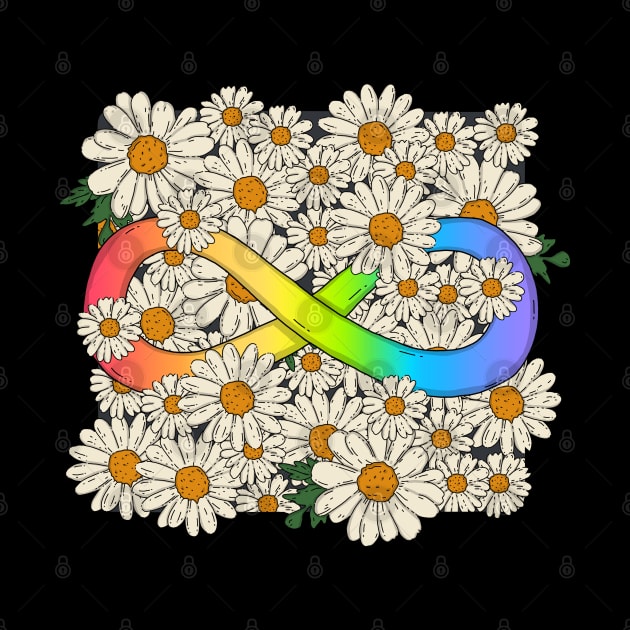 Rainbow Infinity Symbol In Daisy Garden by mia_me