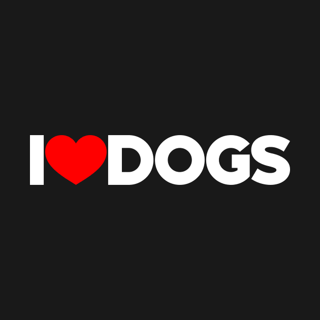 I Love Dogs Red Hearts Dog Lovers (White) by Luluca Shirts