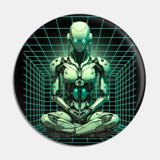 Evil Robot Meditating Pin