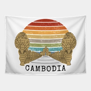 Cambodia and Angkor Thom Naga Bridge Tapestry