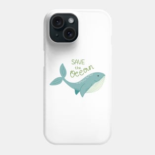 Blue whale as Ocean symbol Phone Case