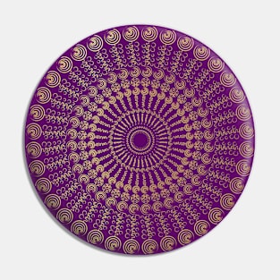 Geometric Purple/Gold Spiral Pin