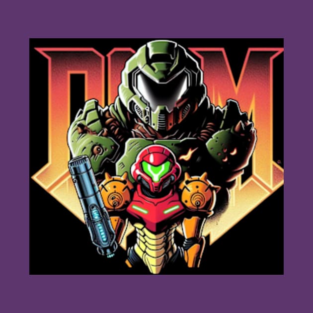 Doomguy and Samus by The Doom Guy