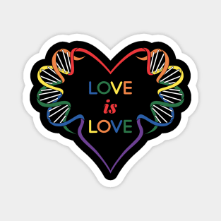 LGBT Love Is Love DNA Heart Magnet