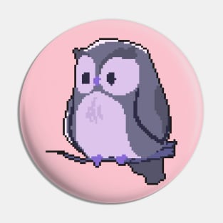Wise Whispers: Pixel Art Owl Design for Trendy Fashion Pin
