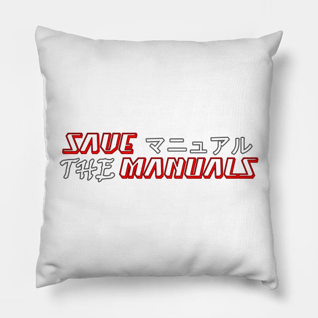 Save the manuals (Color: 3) Pillow by CarEnthusast