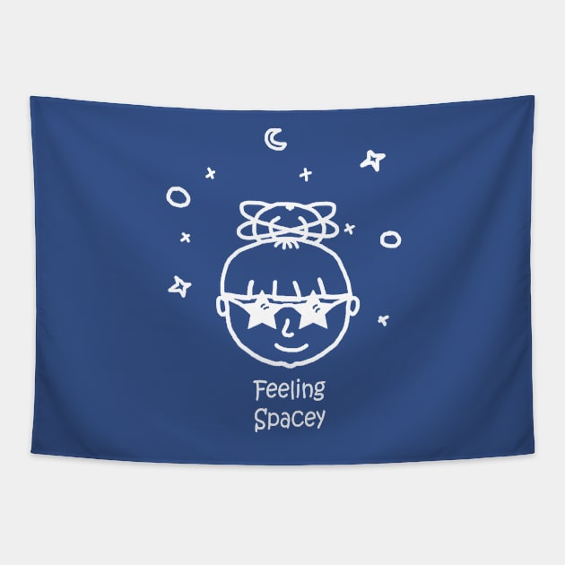 Feeling Spacey White Pocket Tapestry by PelicanAndWolf